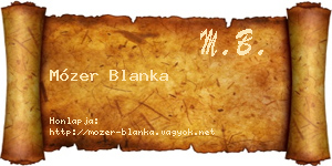 Mózer Blanka névjegykártya